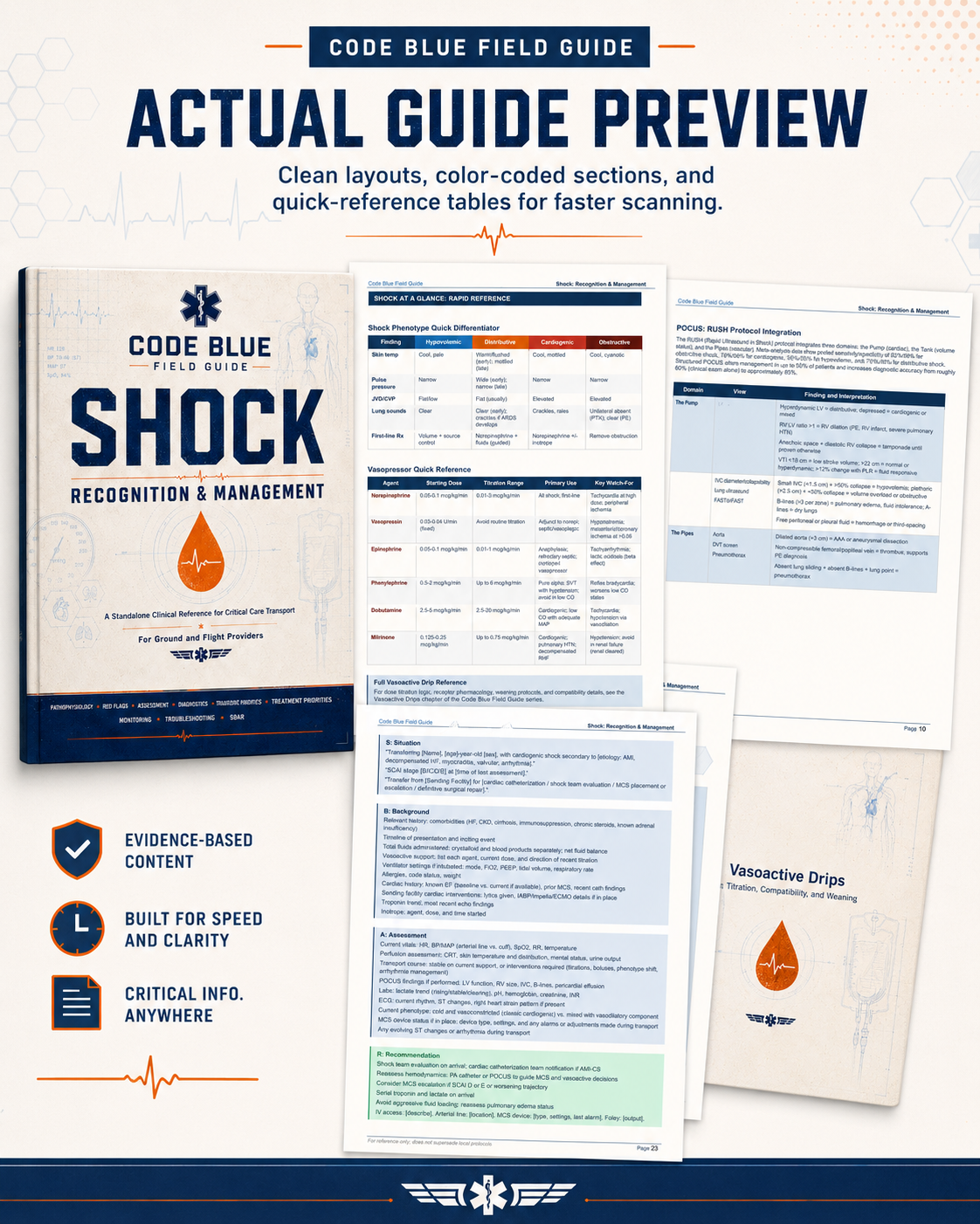 Code Blue Field Guide: Shock Recognition & Management — Paramedic & CCT Clinical Reference (PDF)