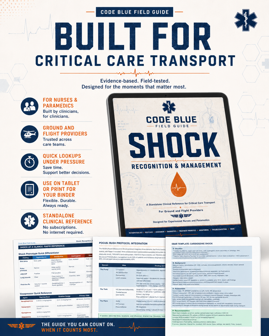 Code Blue Field Guide: Shock Recognition & Management — Paramedic & CCT Clinical Reference (PDF)