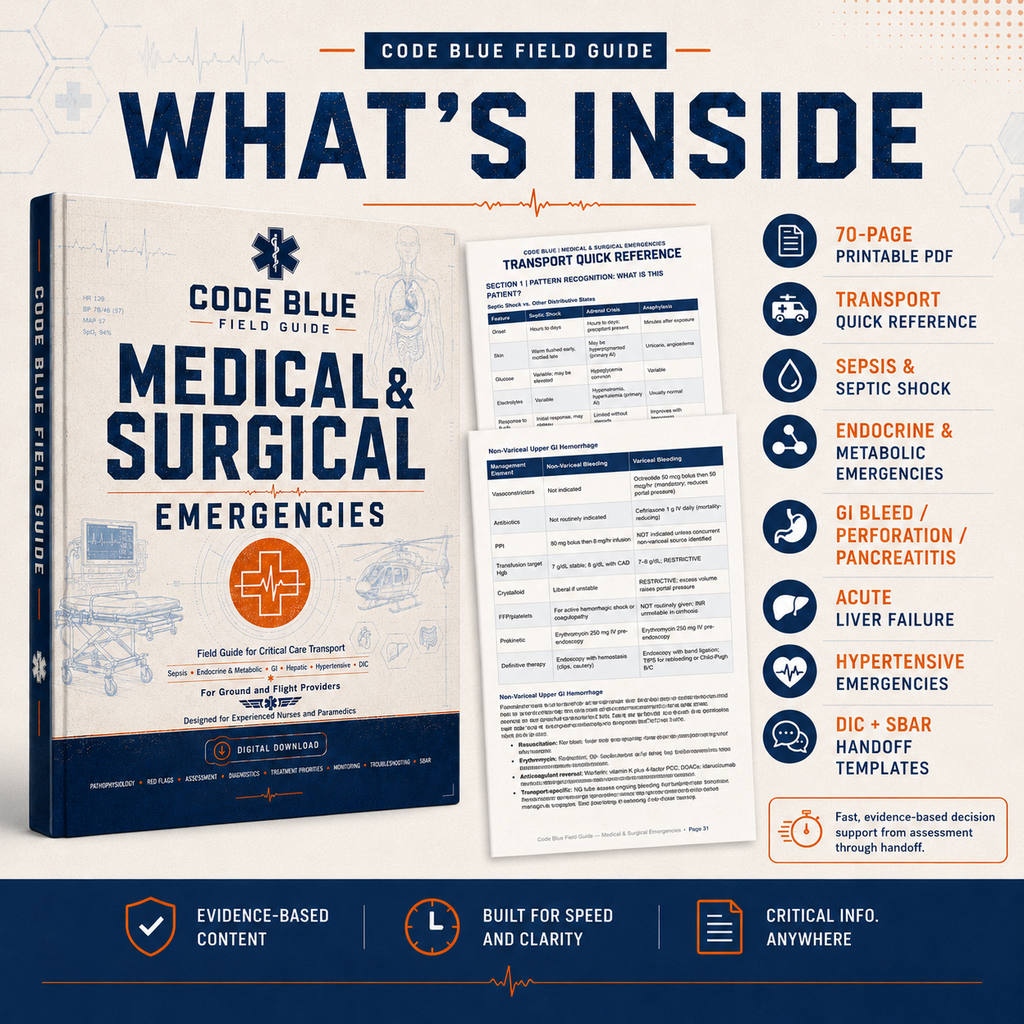 Medical Surgical Emergency Guide for EMS & Critical Care Transport
