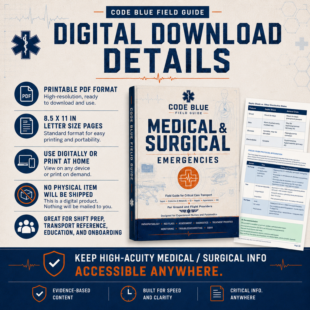 Medical Surgical Emergency Guide for EMS & Critical Care Transport