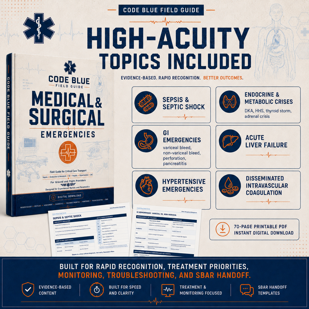 Medical Surgical Emergency Guide for EMS & Critical Care Transport