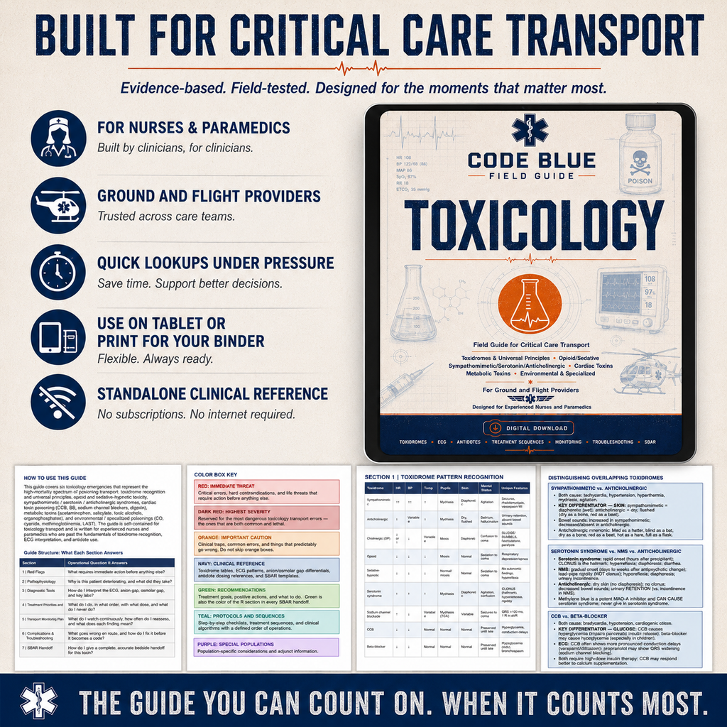 Toxicology Guide for EMS & Critical Care Transport