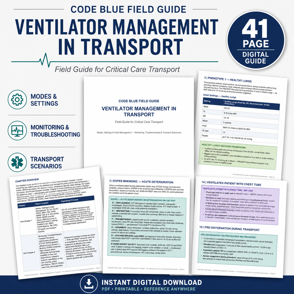 Ventilator Management Field Guide PDF | Mechanical Ventilation & CCT Reference