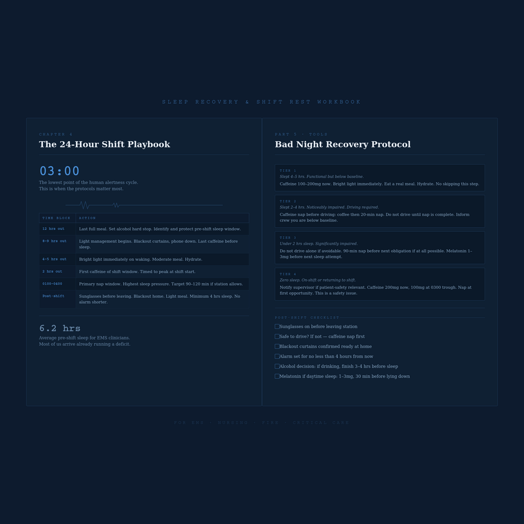 Sleep Recovery & Shift Rest Workbook | Printable PDF for Night Shift Workers | EMS Nurse Fire Paramedic Sleep Guide | Sleep Tracker